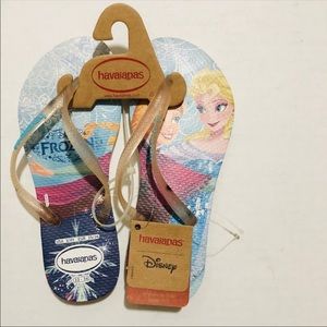 Havaianas flip flops Disney Frozen print Anna Elsa NEW with tags